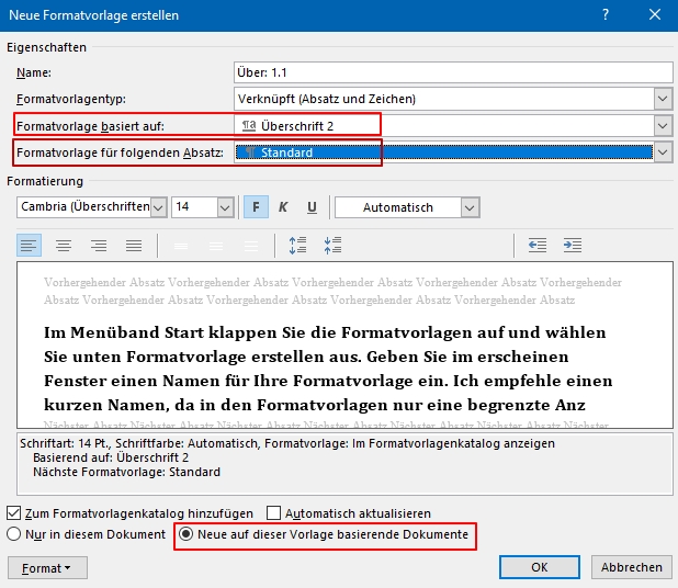 NeueFormatVorlage